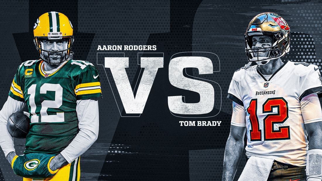 Aaron Rodgers & Tom Brady Green Bay Packers & New England